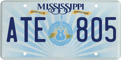MS license plate ATE805