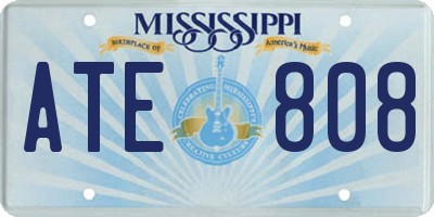 MS license plate ATE808