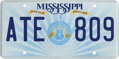 MS license plate ATE809