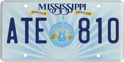 MS license plate ATE810