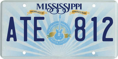MS license plate ATE812