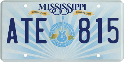 MS license plate ATE815