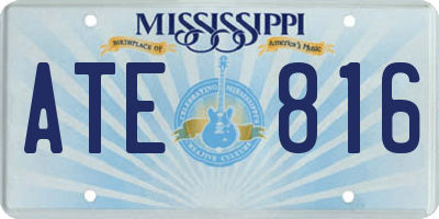 MS license plate ATE816