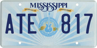 MS license plate ATE817