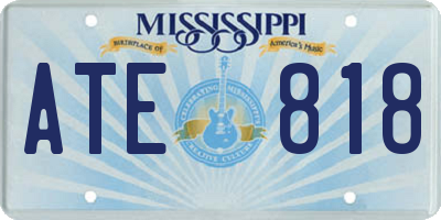 MS license plate ATE818