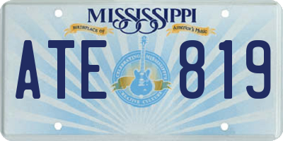 MS license plate ATE819