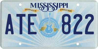 MS license plate ATE822