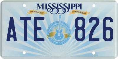 MS license plate ATE826