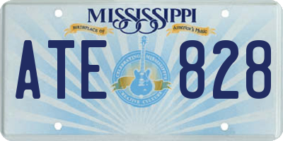 MS license plate ATE828