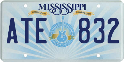 MS license plate ATE832