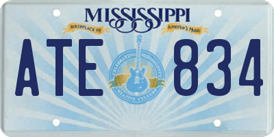 MS license plate ATE834