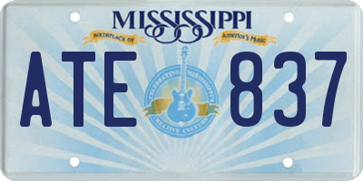 MS license plate ATE837
