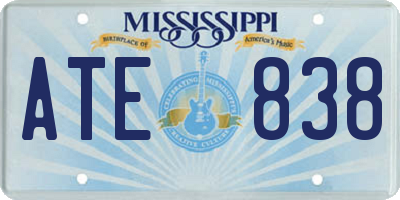 MS license plate ATE838