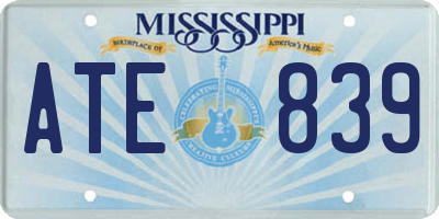 MS license plate ATE839