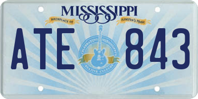 MS license plate ATE843