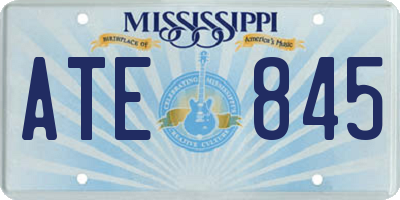 MS license plate ATE845