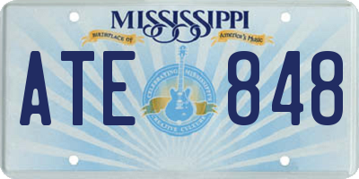 MS license plate ATE848
