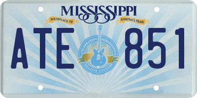 MS license plate ATE851