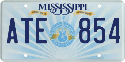 MS license plate ATE854