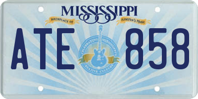 MS license plate ATE858
