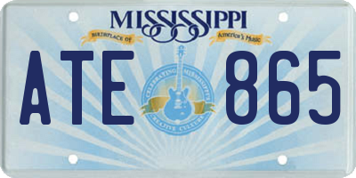MS license plate ATE865