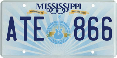 MS license plate ATE866