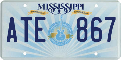 MS license plate ATE867