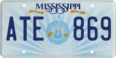 MS license plate ATE869