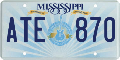 MS license plate ATE870