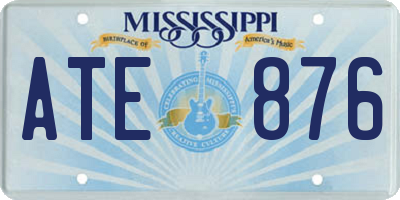 MS license plate ATE876