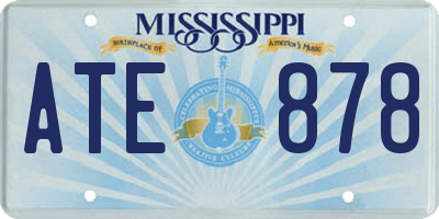 MS license plate ATE878