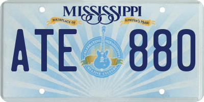 MS license plate ATE880