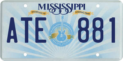 MS license plate ATE881
