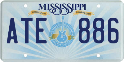 MS license plate ATE886