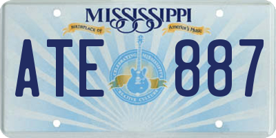 MS license plate ATE887