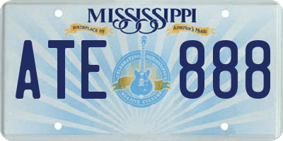 MS license plate ATE888