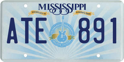 MS license plate ATE891