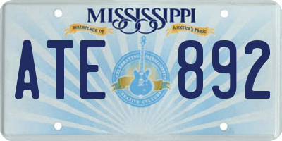 MS license plate ATE892