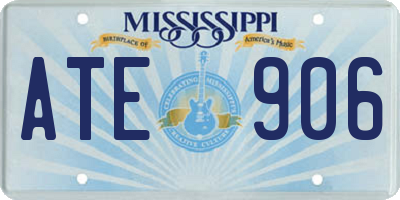 MS license plate ATE906