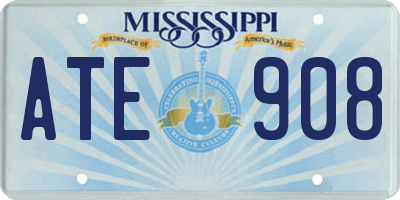 MS license plate ATE908