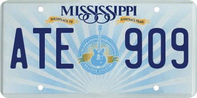 MS license plate ATE909