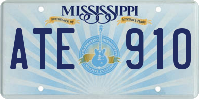 MS license plate ATE910
