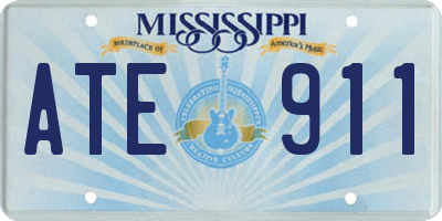 MS license plate ATE911