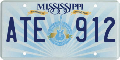 MS license plate ATE912