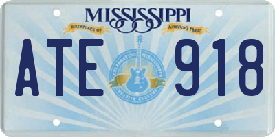 MS license plate ATE918