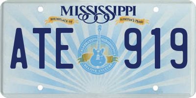 MS license plate ATE919