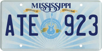 MS license plate ATE923