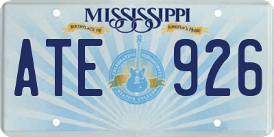 MS license plate ATE926