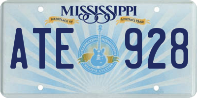 MS license plate ATE928
