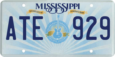 MS license plate ATE929